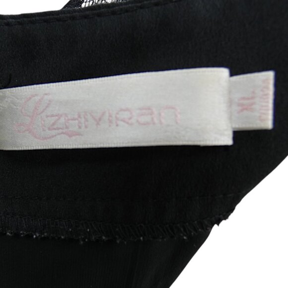 Gothic Lace Tiered Ribbon Dress XL – Whimsigoth Wednesdaycore Homecoming - Picture 9 of 10